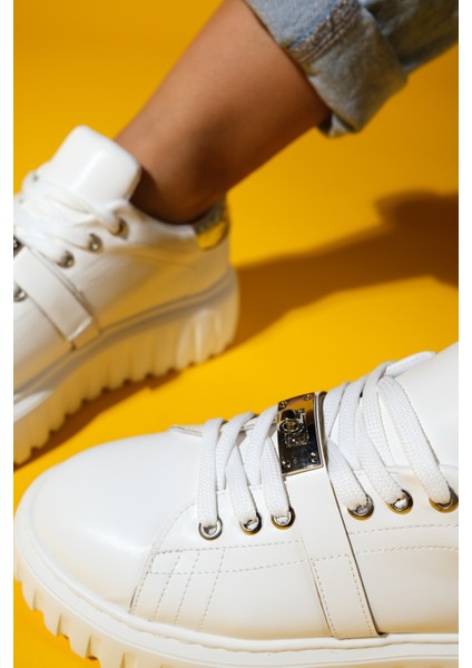 Andro Beyaz Gümüş Kalın Tabanlı Kadın Spor Ayakkabı fiyatları