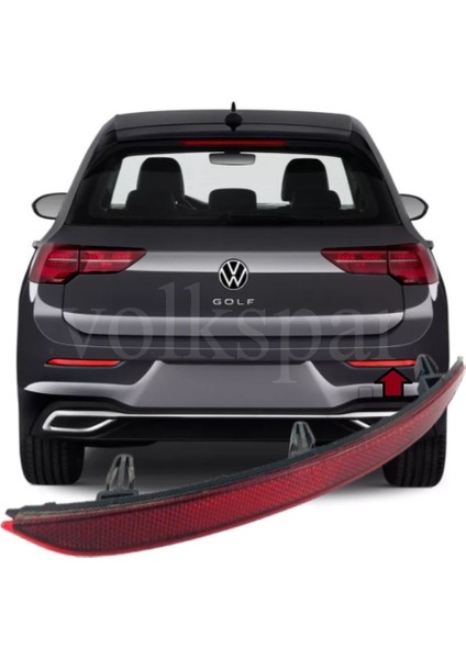 Golf 8 2021-2024 Model Arası Uyumlu Sağ Yolcu Tarafı Arka Tampon Reflektörü