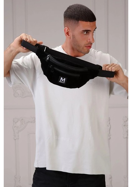 Siyah Süet 3 Bölmeli Çapraz Bel ve Omuz Çantası indirimleri