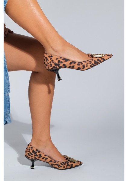 Meteona Siyah Sarı Desenli Kadın Topuklu Ayakkabı fiyatları