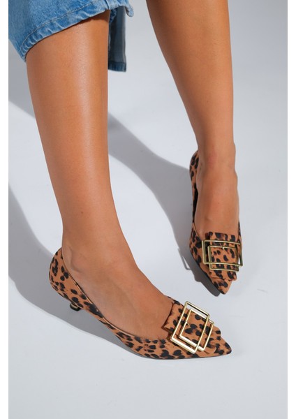 Meteona Siyah Sarı Desenli Kadın Topuklu Ayakkabı fırsatları