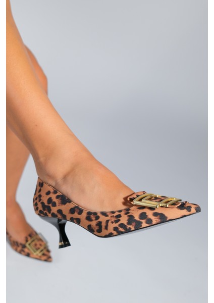 Meteona Siyah Sarı Desenli Kadın Topuklu Ayakkabı indirimleri