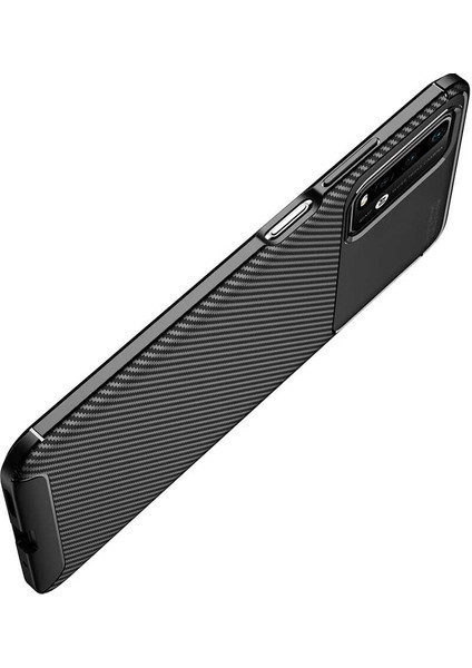 - Xiaomi Redmi Note 9 4G - Kılıf Auto Focus Karbon Negro Silikon Kapak - Kahverengi