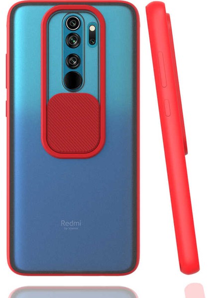 - Xiaomi Redmi Note 8 Pro - Kılıf Slayt Sürgülü Arkası Buzlu Lensi Kapak - Lila