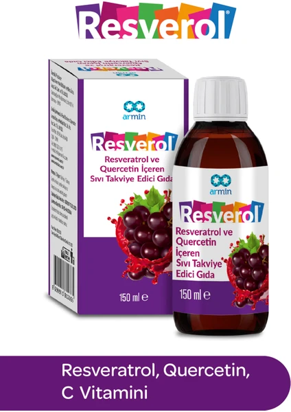 Resverol Resveratrol ve Quercetin İçeren Sıvı Takviye Edici Gıda 150 ml