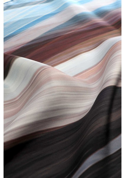 Mavi Esinti Desen Twill Ipek Eşarp modelleri