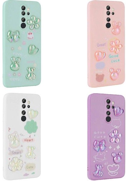 - Xiaomi Redmi Note 8 Pro - Kılıf Kabartma Figürlü Parlak Toys Silikon Kapak - Mor - T30176 modelleri