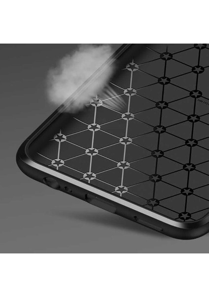 - Xiaomi Redmi Note 9 5G - Kılıf Yüzüklü Karbon Ravel Silikon Kapak - Siyah-Mavi