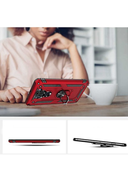 - Xiaomi Redmi Note 9 - Kılıf Yüzüklü Zırh Tank Vega Kapak - Rose Gold - T14219 modelleri