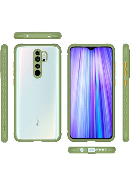 - Xiaomi Redmi Note 8 Pro - Kılıf ​​Arkası Şeffaf Sert Kaff Kapak - Lacivert