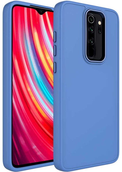 - Xiaomi Redmi Note 8 Pro - Kılıf Metal Çerçeve ve Buton Tasarımlı Silikon Luna Kapak - Lavendery Gray - T25127