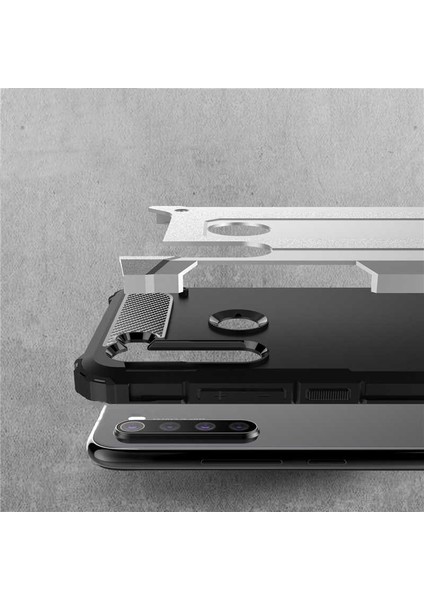 - Xiaomi Redmi Note 8 - Kılıf Çift Katman Zırh Tank Crash Military Kapak - Gold