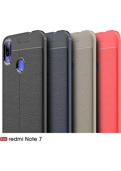 - Xiaomi Redmi Note 7 - Kılıf Auto Focus Karbon Niss Silikon Kapak - Lacivert