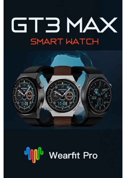 Gt3 Max Clasic Akıllı Saat Yuvarlak Model 1.5 Inç 37MM Amoled Ekran Akıllı Kol Saati