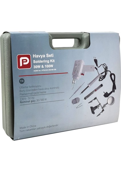 100 Watt Lehim Havya Makinesi ve Aksesuar Seti Çantalı 100W CC086 2 Yıl fırsatları