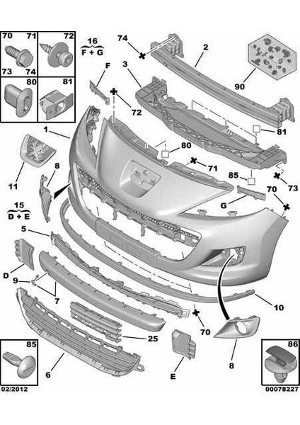 Peugeot 207 (2010 -->) Ön Tampon Sis Far Çerçevesi Sağ Kromlu (7452ZZ) fiyatları