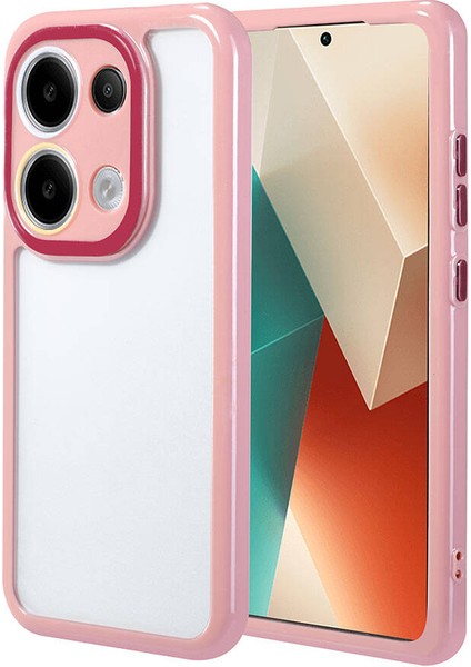 - Xiaomi Redmi Note 13 4G - Kılıf Kamera Korumalı Renkli Kenar ve Çerçeve Tasarımlı Vitamin Kapak - Mürdüm - T32447