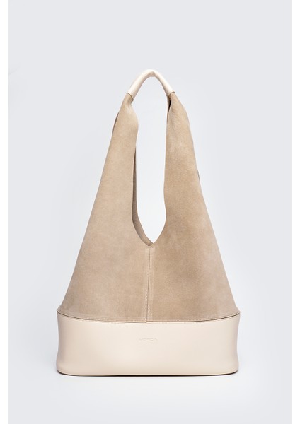 Hakiki Süet Salaş Omuz Çantası Ekru indirimleri