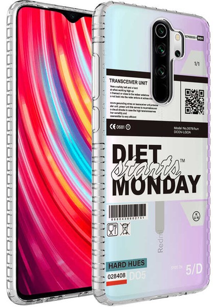 - Xiaomi Redmi Note 8 Pro - Kılıf Airbag Kenarlı Renkli Desenli Silikon Elegans Kapak - NO5 - T24968