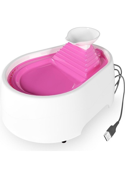 Kedi Köpek Su Pınarı Şelale 2 Litre - 5 Volt ( Usb'li ) Pembe