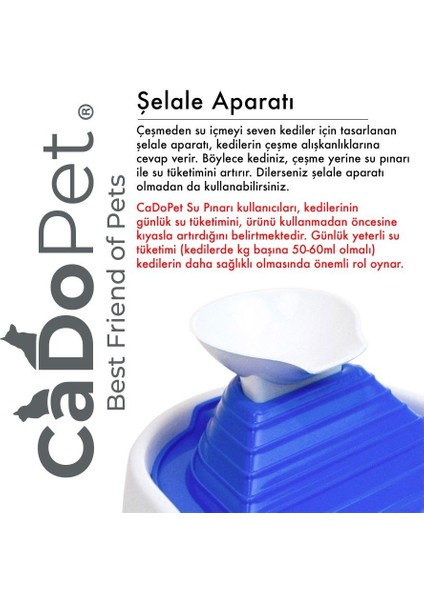 Kedi Köpek Su Pınarı Şelale 2 Litre - 5 Volt ( Usb'li ) Pembe