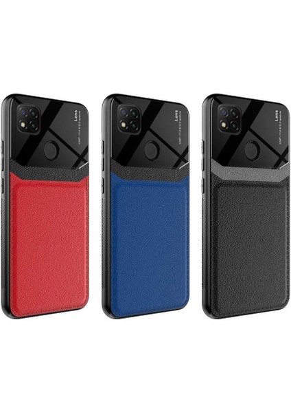 - Xiaomi Redmi 9C - Kılıf Deri Görünümlü Parlak Mika Tasarımlı Emiks Kapak - Lacivert - T17578 modelleri