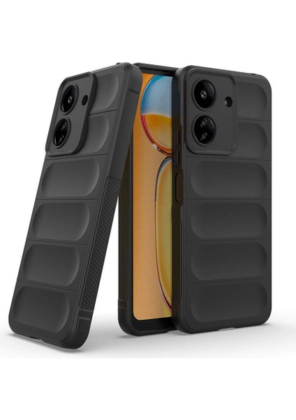 - Xiaomi Redmi 13C - Kılıf Esnek TPU Oyuklu Arka Yüzey Tasarımlı Etnik Silikon Kapak - Koyu Yeşil - T32586 fiyatları