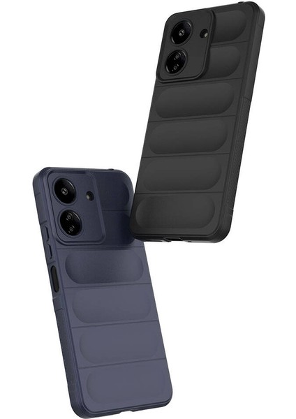 - Xiaomi Redmi 13C - Kılıf Esnek TPU Oyuklu Arka Yüzey Tasarımlı Etnik Silikon Kapak - Koyu Yeşil - T32586 modelleri