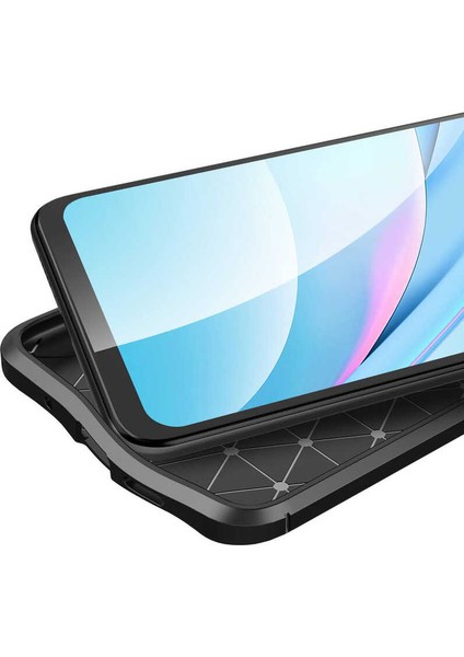 - Xiaomi Redmi 9t - Kılıf Deri Görünümlü Auto Focus Karbon Niss Silikon Kapak