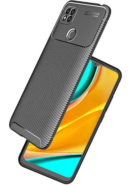 - Xiaomi Redmi 9C - Kılıf Auto Focus Karbon Negro Silikon Kapak - Kahverengi - T14460 modelleri