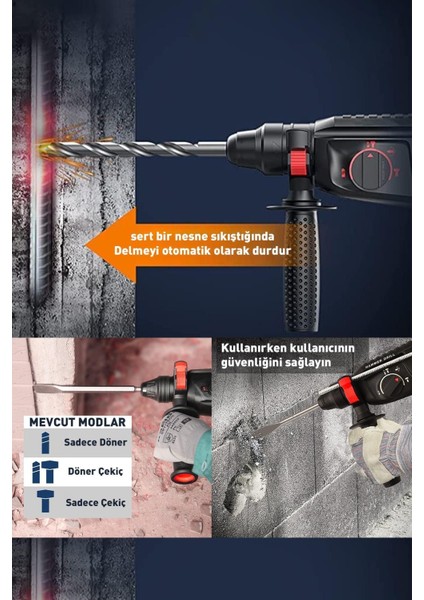 Kablolu Assur Plus Metal Şanzıman Kırıcı Delici Darbeli Matkap 2-28MM Hilti 3600 Watt 2 Yıl 15 M ve