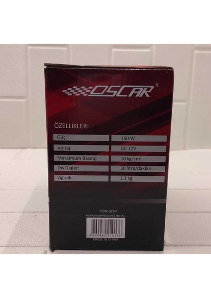 2-2,5 Hava Kompresörü Lastik Pompası 12V 150PSI 1 L 2 Yıl 250-300 0 - 250 Watt indirimleri
