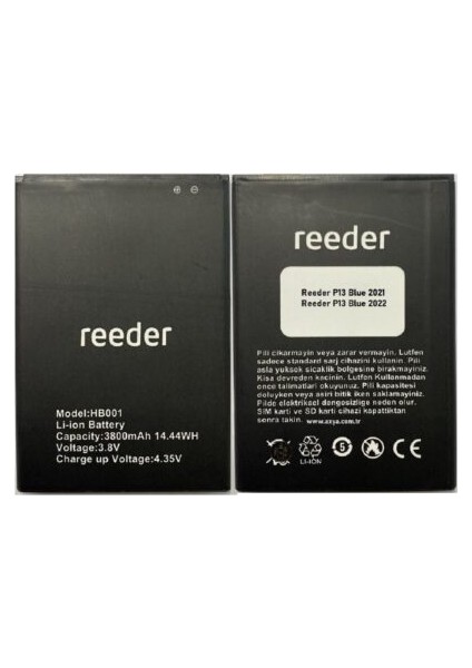 Reeder P13 Blue Max Lite Batarya Pil