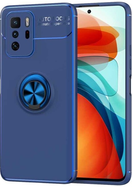 - Xiaomi Poco X3 GT - Kılıf Yüzüklü Karbon Ravel Silikon Kapak - Mavi - T18554