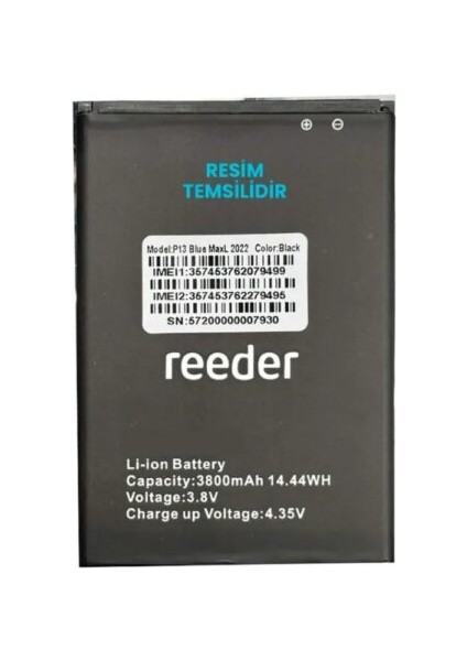Reeder P13 Blue Max 2022 Batarya Pil