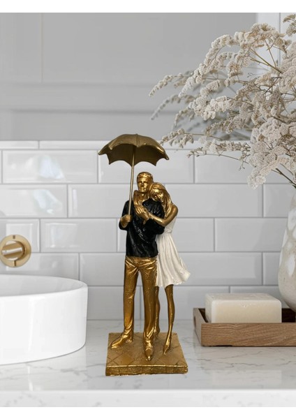 Dekoratif Şemsiyeli Sevgili Biblo