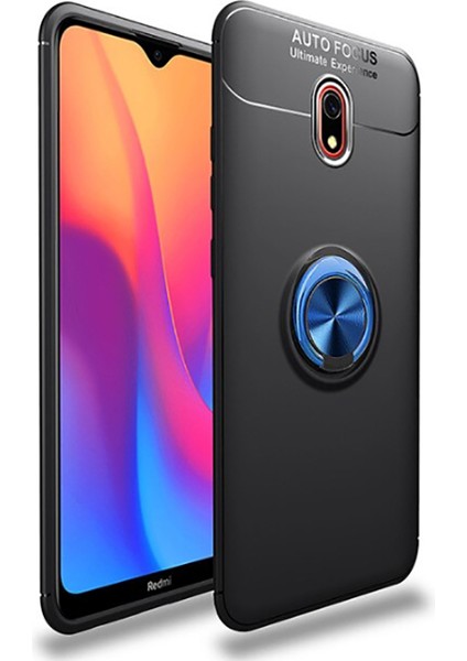- Xiaomi Redmi 8A - Kılıf Yüzüklü Karbon Ravel Silikon Kapak - Siyah-Mavi fiyatları