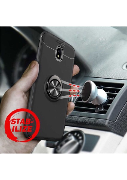 - Xiaomi Redmi 8A - Kılıf Yüzüklü Karbon Ravel Silikon Kapak - Siyah-Mavi indirimleri