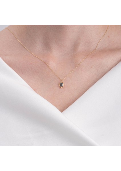 Altın Kolye - Vintage Tasarım Mistik Topaz Taşlı Minimal 14 Ayar Altın Kolye fırsatları