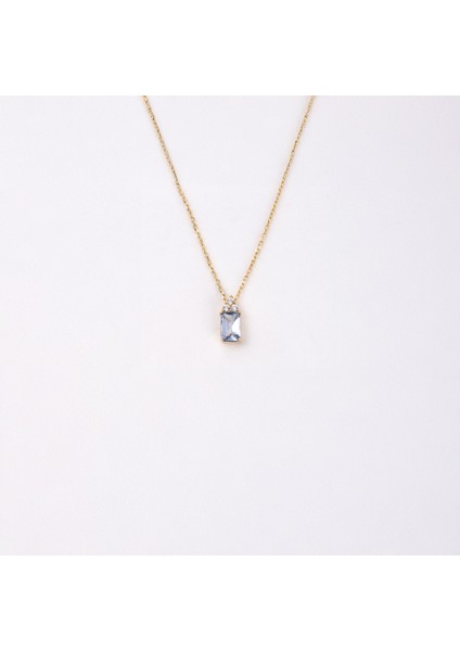 Altın Kolye - - Baget Tasarım London Blue Topaz Taşlı Şık Tarz 14 Ayar Altın Kolye indirimleri