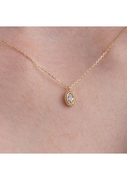 Altın Kolye - 0.50 Karat Signity (Zirkon) Taşlı Sade Minimal Tasarım 14 Ayar Altın Kolye fiyatları