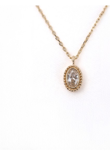 Altın Kolye - 0.50 Karat Signity (Zirkon) Taşlı Sade Minimal Tasarım 14 Ayar Altın Kolye modelleri