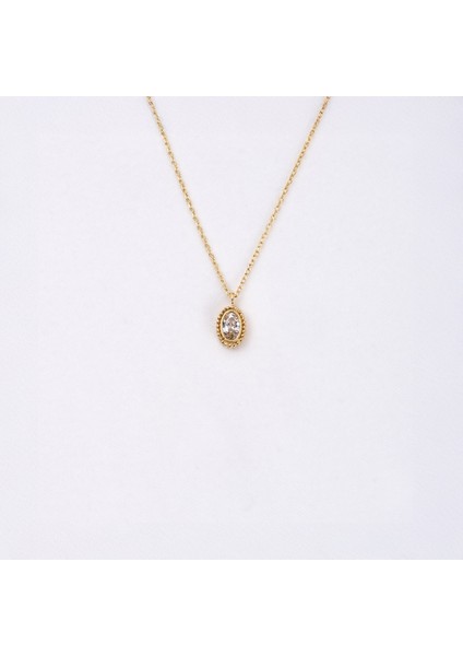 Altın Kolye - 0.50 Karat Signity (Zirkon) Taşlı Sade Minimal Tasarım 14 Ayar Altın Kolye indirimleri