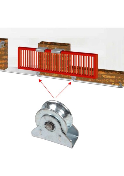Rmt040 Sürgülü Demir Kapı Için Tablalı Ray Makarası 40 Mm