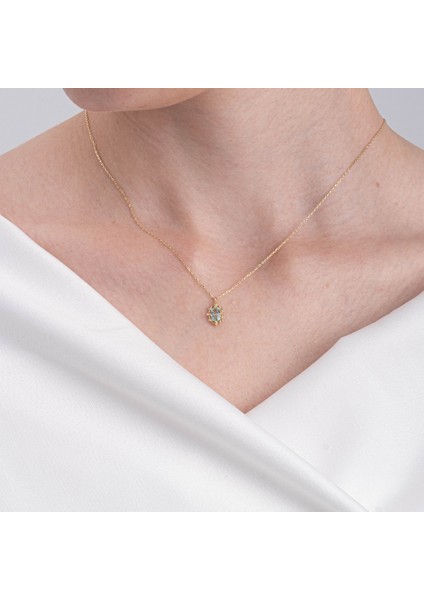 Gümüş Kolye - Vintage Tasarım Green Topaz (Su Yeşili) Taşlı 925 Ayar Gümüş Kolye fırsatları