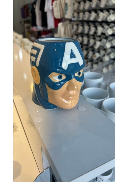 Kaptan Amerika Figürlü 3D Kupa Bardak ,mug