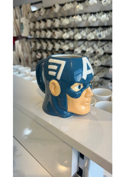 Kaptan Amerika Figürlü 3D Kupa Bardak ,mug