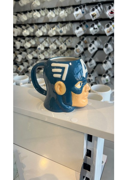 Kaptan Amerika Figürlü 3D Kupa Bardak ,mug