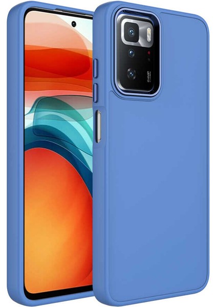 - Xiaomi Redmi 10 - Kılıf Metal Çerçeve ve Buton Tasarımlı Silikon Luna Kapak - Lavendery Gray - T25118