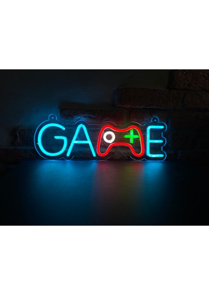 'Game' Işıklı Neon Led Dekoratif Duvar Yazısı Tabelası (41x13cm)